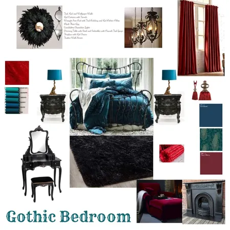 Gothic Bedroom Interior Design Mood Board by Quisarau on Style Sourcebook
