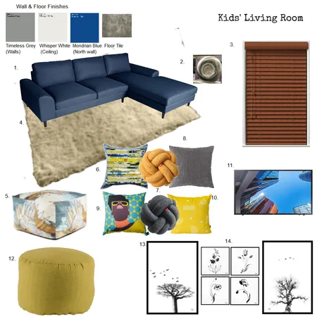 Kids' Living Room Interior Design Mood Board by momomo on Style Sourcebook