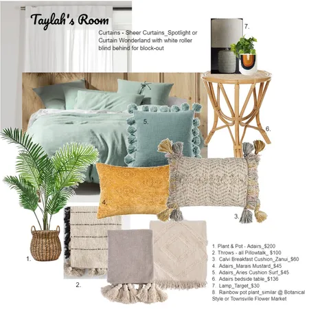 Taylah's Room Interior Design Mood Board by mcleanm2 on Style Sourcebook