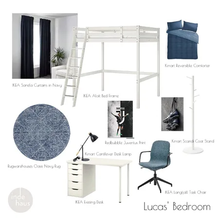 Lucas' Bedroom Interior Design Mood Board by indi haus on Style Sourcebook