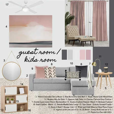 Modern Scandi Guest Bedroom Interior Design Mood Board by gbsmith26 on Style Sourcebook