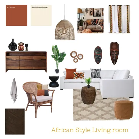 African style living room Interior Design Mood Board by andisomorjai on Style Sourcebook