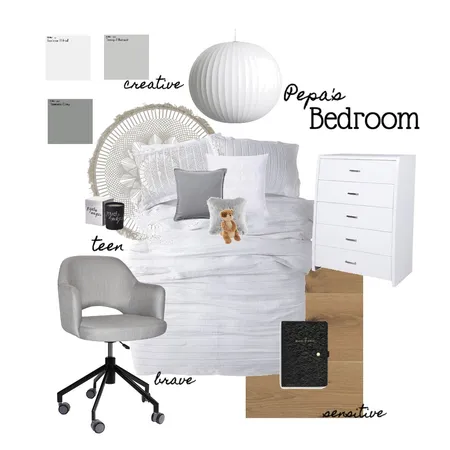 Pepa's bedroom Interior Design Mood Board by Blanca Gómez on Style Sourcebook
