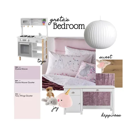 Greta's bedroom Interior Design Mood Board by Blanca Gómez on Style Sourcebook