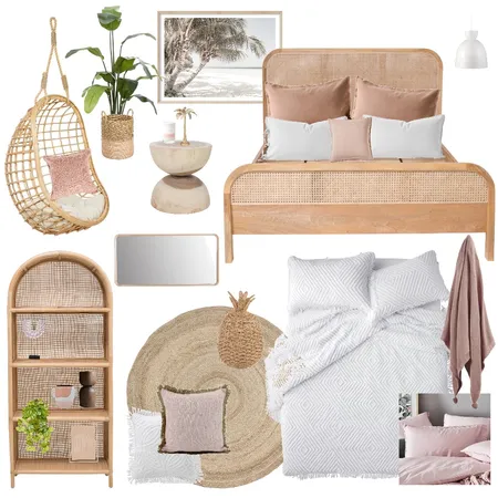 Natural & Pink Boho Bedroom Interior Design Mood Board by athomewithcaitlyn on Style Sourcebook