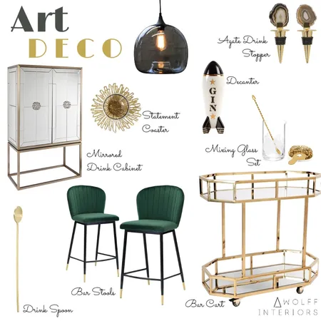 Art Deco Bar Interior Design Mood Board by awolff.interiors on Style Sourcebook