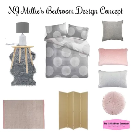 Millie's Bedroom Design Concept Interior Design Mood Board by stylishhomedecorator on Style Sourcebook