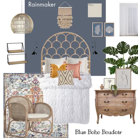 blue boho boudoir Interior Design Mood Board by Emma Manikas on Style Sourcebook