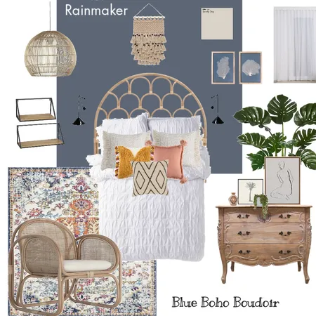 blue boho boudoir Interior Design Mood Board by Emma Manikas on Style Sourcebook