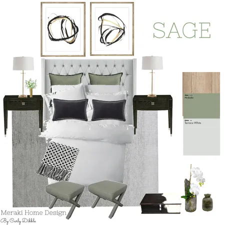 SAGE Contemporary Bedroom Interior Design Mood Board by Meraki Home Design on Style Sourcebook
