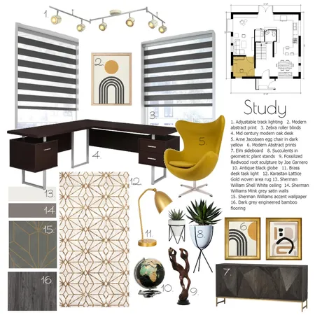 Study Interior Design Mood Board by Valeria on Style Sourcebook