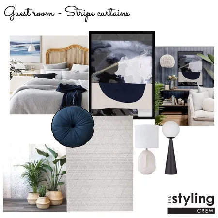 Guest Bedroom - Stripe curtains Interior Design Mood Board by The Styling Crew on Style Sourcebook