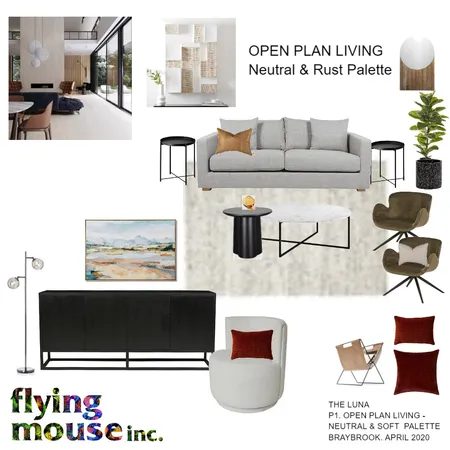 Living - Neutral & Rust Palette Interior Design Mood Board by Flyingmouse inc on Style Sourcebook