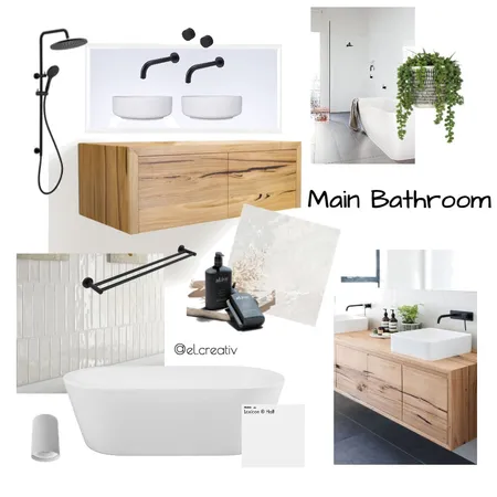 Main Bathroom Interior Design Mood Board by el.creativ on Style Sourcebook