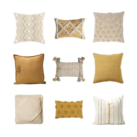 Natural/Mustard Cushion Interior Design Mood Board by Jaimee Voigt on Style Sourcebook