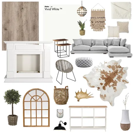 Modern Farmhouse Living Room Interior Design Mood Board by lexibrulotte on Style Sourcebook
