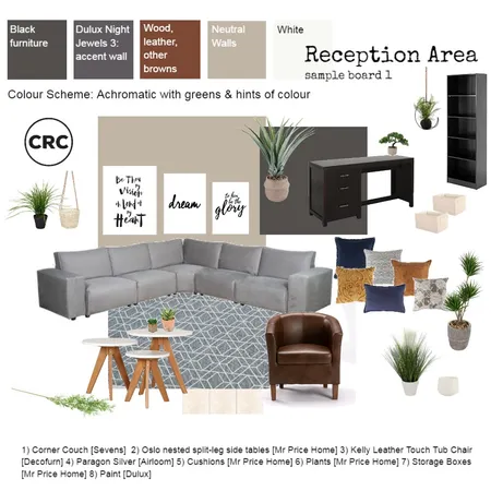 CRC Reception Area sample 1 Interior Design Mood Board by Zellee Best Interior Design on Style Sourcebook