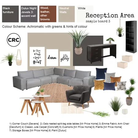 CRC Reception Area sample 2 Interior Design Mood Board by Zellee Best Interior Design on Style Sourcebook