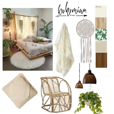 Bohemian bedroom Interior Design Mood Board by becks on Style Sourcebook