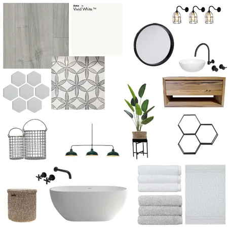 Modern Farmhouse Bathroom Interior Design Mood Board by lexibrulotte on Style Sourcebook