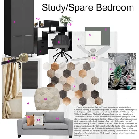 Study/Spare Bedroom Interior Design Mood Board by CindyBee on Style Sourcebook