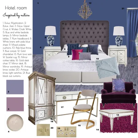 Hotel room Interior Design Mood Board by Sabrina S on Style Sourcebook
