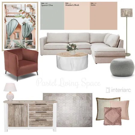 Pastel Living Space Interior Design Mood Board by interiarc on Style Sourcebook