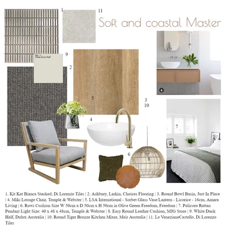 Soft and Coastal Master Interior Design Mood Board by taketwointeriors on Style Sourcebook