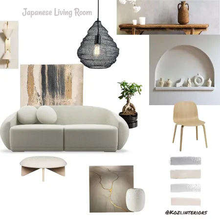 Japanese Living Room Interior Design Mood Board by Kozi Interiors on Style Sourcebook