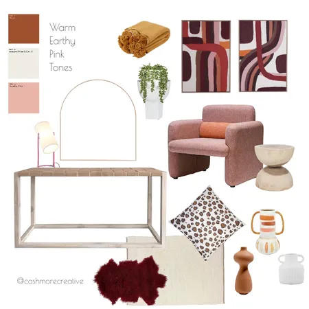 Warm Earthy Pink Tones Interior Design Mood Board by cashmorecreative on Style Sourcebook