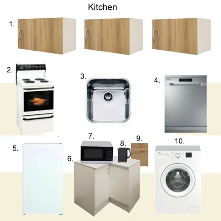 Sample board - Airbnb Kitchen Interior Design Mood Board by momomo on Style Sourcebook