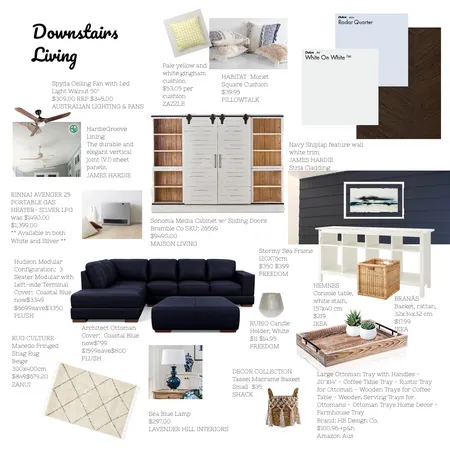 Downstairs Living Interior Design Mood Board by Aussie Andrea on Style Sourcebook