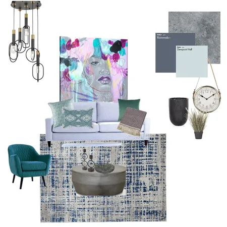 Blue and concrete Interior Design Mood Board by DesignNess99 on Style Sourcebook