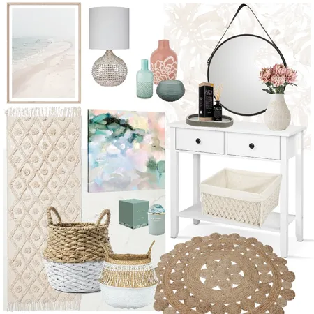 Small entryway hallway pink teal Interior Design Mood Board by stephc.style on Style Sourcebook