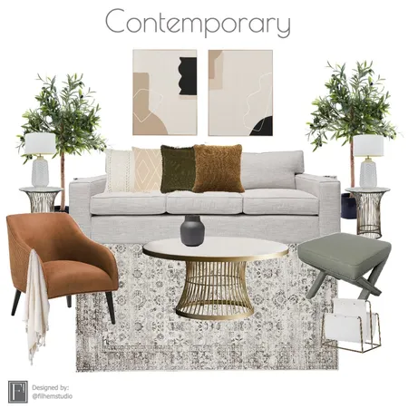 Living Room Interior Design Mood Board by Filhem Studio on Style Sourcebook