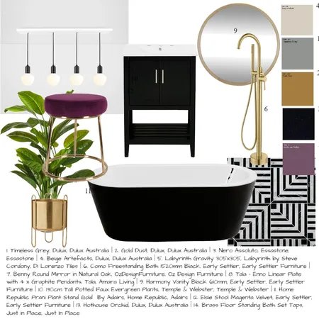 Art Deco Bathroom Interior Design Mood Board by Jenbirks on Style Sourcebook