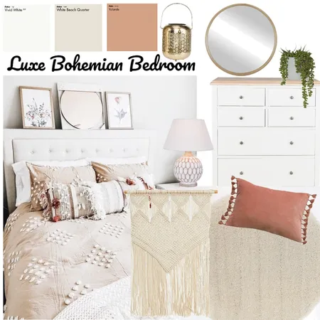 Luxe Bohemian Bedroom Interior Design Mood Board by Sarstally on Style Sourcebook