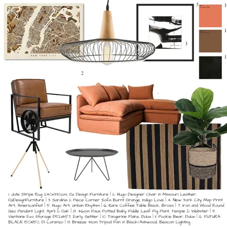 Industrial Living Room Interior Design Mood Board by Jenbirks on Style Sourcebook