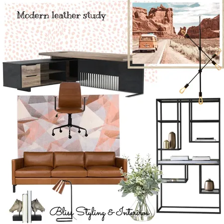 Study - leather / brown Interior Design Mood Board by Bliss Styling & Interiors on Style Sourcebook