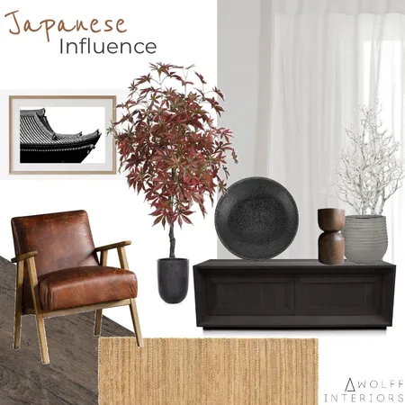 Japanese Inspired Sitting Room Interior Design Mood Board by awolff.interiors on Style Sourcebook