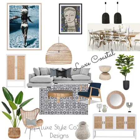 Luxe Coastal Living Room Interior Design Mood Board by Luxe Style Co. on Style Sourcebook
