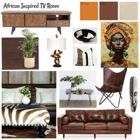 African Inspired TV Room Interior Design Mood Board by Sarstally on Style Sourcebook