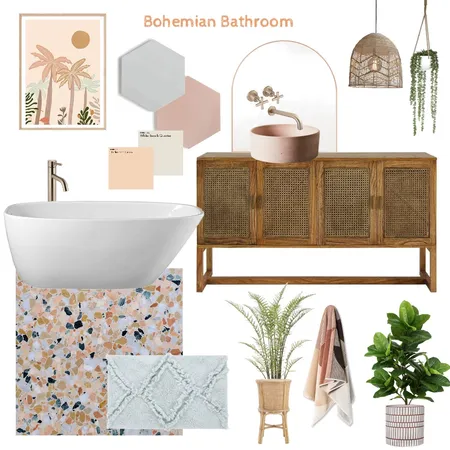 Boho Bathroom Interior Design Mood Board by robynar@hotmail.co.uk on Style Sourcebook