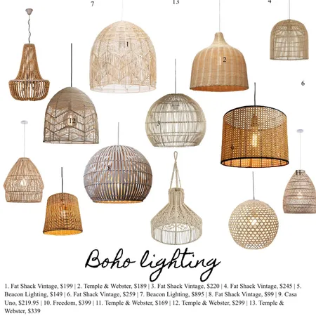 Boho lighting Interior Design Mood Board by MM Styling on Style Sourcebook
