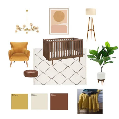 Mid-Century Modern Nursery Interior Design Mood Board by mbdp on Style Sourcebook