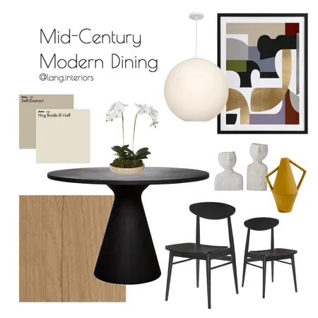 Mid-Century Modern Dining Interior Design Mood Board by jaymelang on Style Sourcebook