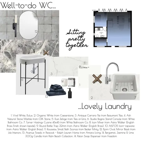 WC / Laundry Interior Design Mood Board by Aime Van Dyck Interiors on Style Sourcebook