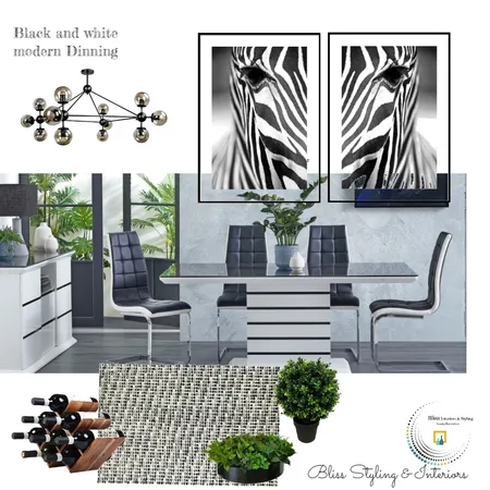 B n W dinning Interior Design Mood Board by Bliss Styling & Interiors on Style Sourcebook
