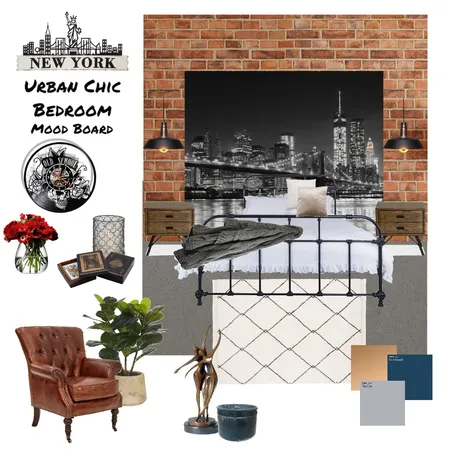 Urban Chic Bedroom Interior Design Mood Board by CY_art&design on Style Sourcebook