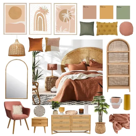 Earthy toned bedroom bliss Interior Design Mood Board by Happy Nook Interiors on Style Sourcebook
